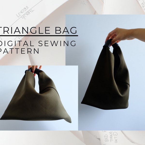 Digital PDF Sewing Pattern | Large and Small Tote Bags | Tote Bag Sewing Pattern | Triangle Bag