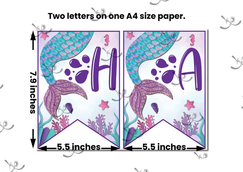 Mermaid Printable Birthday Banner Mermaid Birthday Banner - Etsy