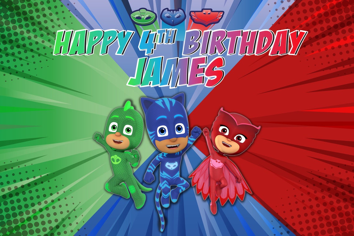 Pj Masks Backdrop, Pj Masks Birthday Backdrop, Pj Masks Party Decor, Pj ...