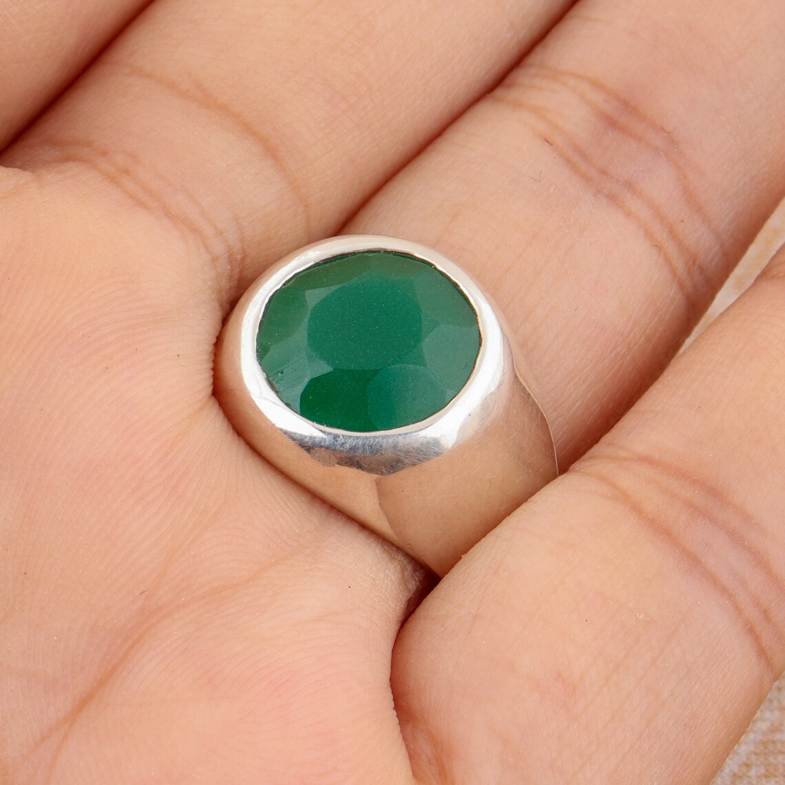 Emerald Ring For Men 925 Sterling Silver Etsy