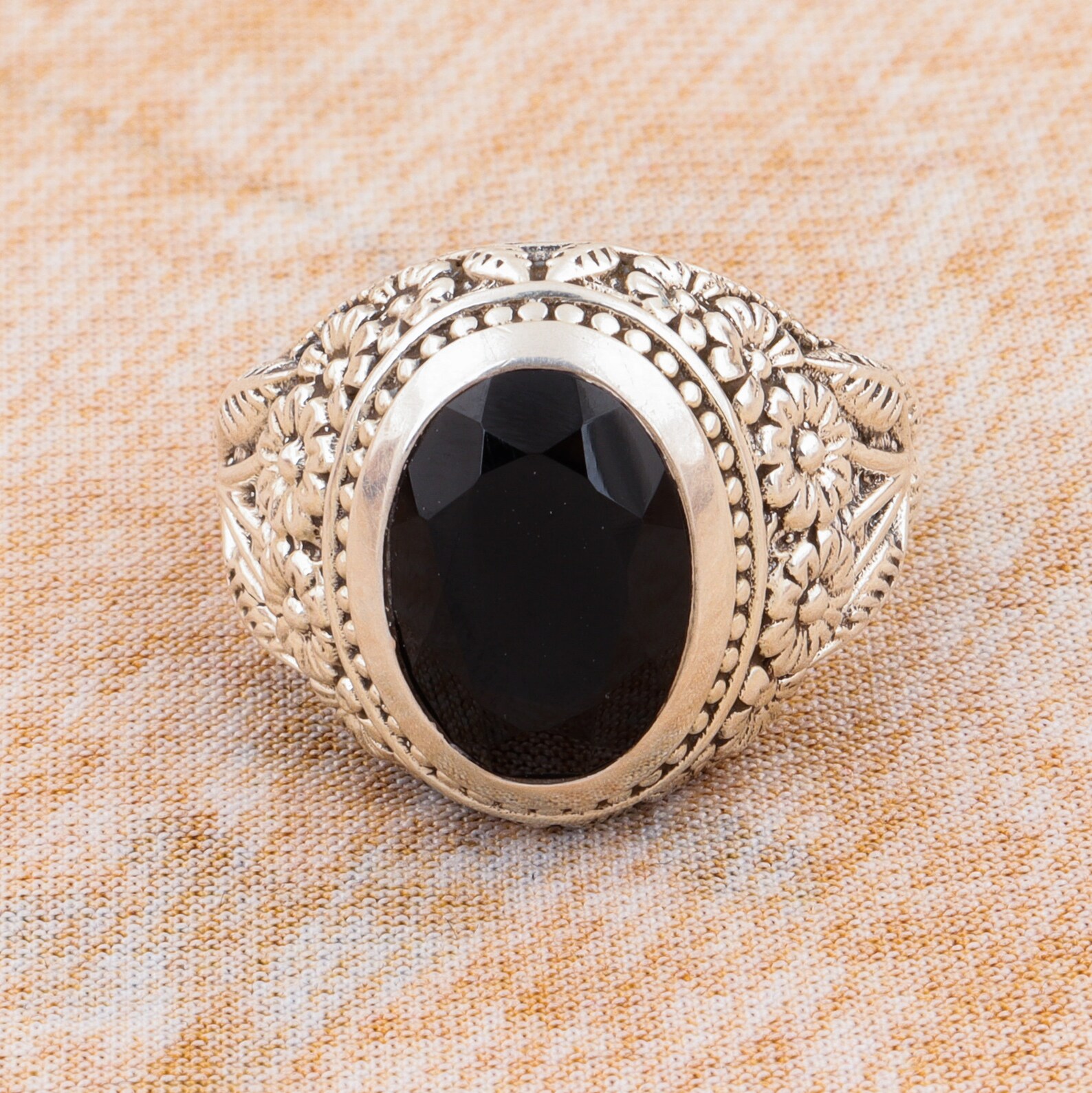 Black Onyx Natural Ring Ring Women and Men Etsy