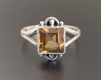 Natural Citrine Ring, Sterling Silver 925, Beautiful Ring, Natural Stone, Handmade Ring, Simple Ring, Boho Ring, Citrine Jewelry,