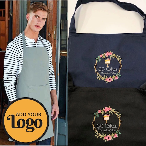 Custom Embroidered Apron, Custom Logo Apron, Custom Text Apron, Personalised Apron, Custom Apron Men, Custom Apron Women, Gift For Her