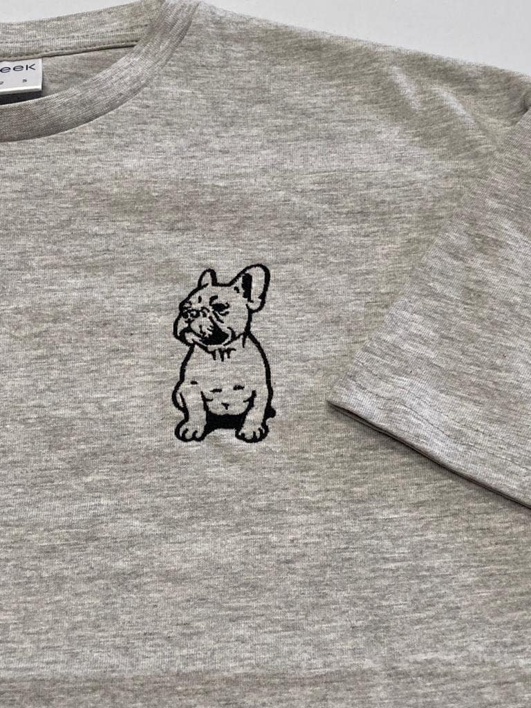 French Bulldog Tshirt Ladies Tshirt Embroidered Tshirt Etsy UK