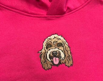 Childrens Embroidered Cockerpoo Hoody, kids Cockerpoo hoody, embroidered Cavapoo Cockerpoo, Cockerpoo Gift Idea Present