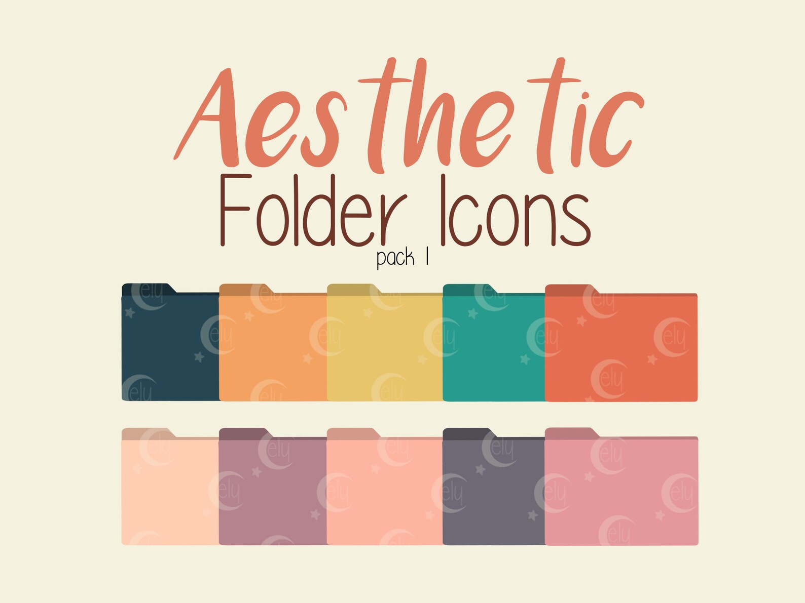 Aesthetic Folder Icons Pack 1 Minimalist Aesthetic Color | Etsy