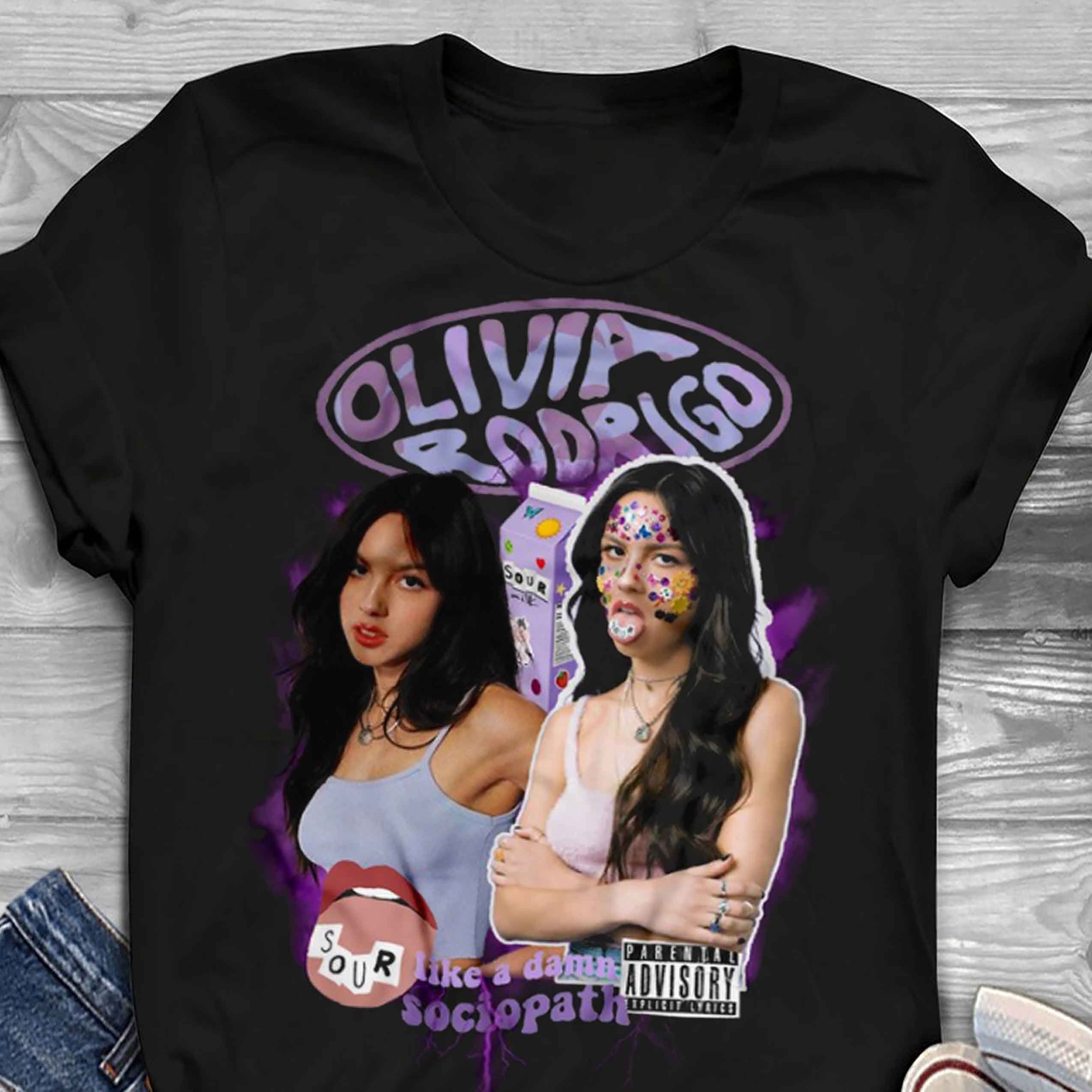 Olivia Rodrigo - Sour - Like A Damn Sociopath Album Music T-shirt