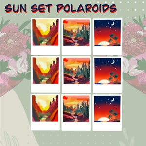 Sunset Polaroids stickers