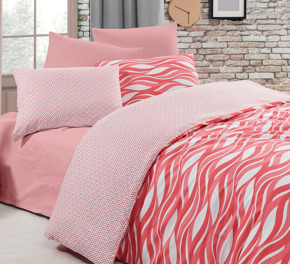 Pink Double belena Bedding Printed Duvet Cover Set Etsy