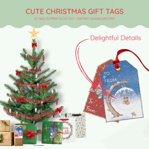 Printable Christmas Gift Tags Gift Wrapping Tag Colorful - Etsy Australia