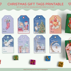 Printable Christmas Gift Tags Gift Wrapping Tag Colorful - Etsy Australia