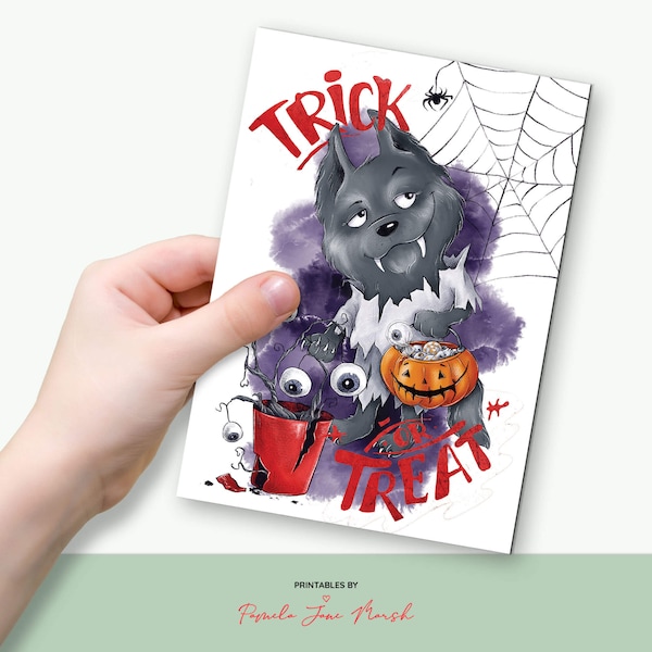 Printable Werewolf Card - Etsy
