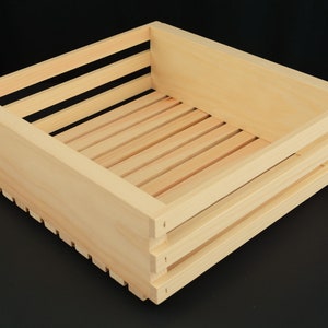 Wooden Crate, Natural Look Unfinished 12" x 3-1/2", Great for Storage, Display, DIY Gift Baskets