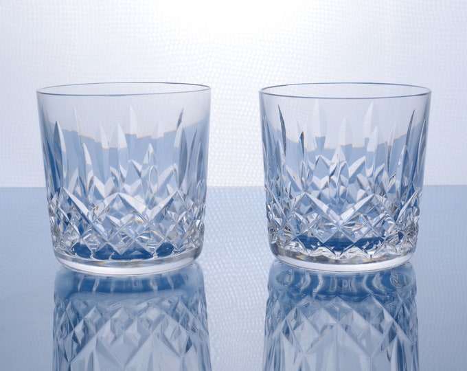 Vintage Waterford Kenmare Cut Glass Old Fashioned Glasses Set of 2