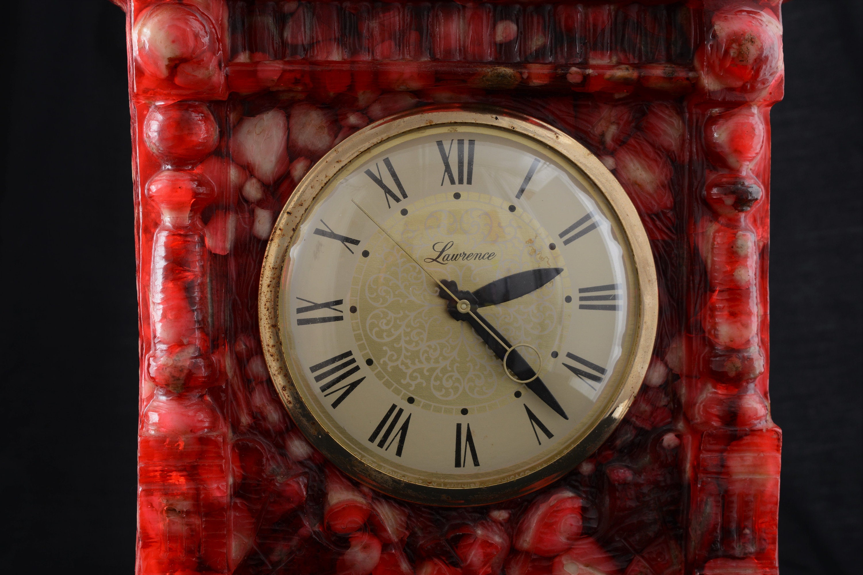 Vintage WORKING Red Lanshire Resin Classy Vomit Clock With Etsy