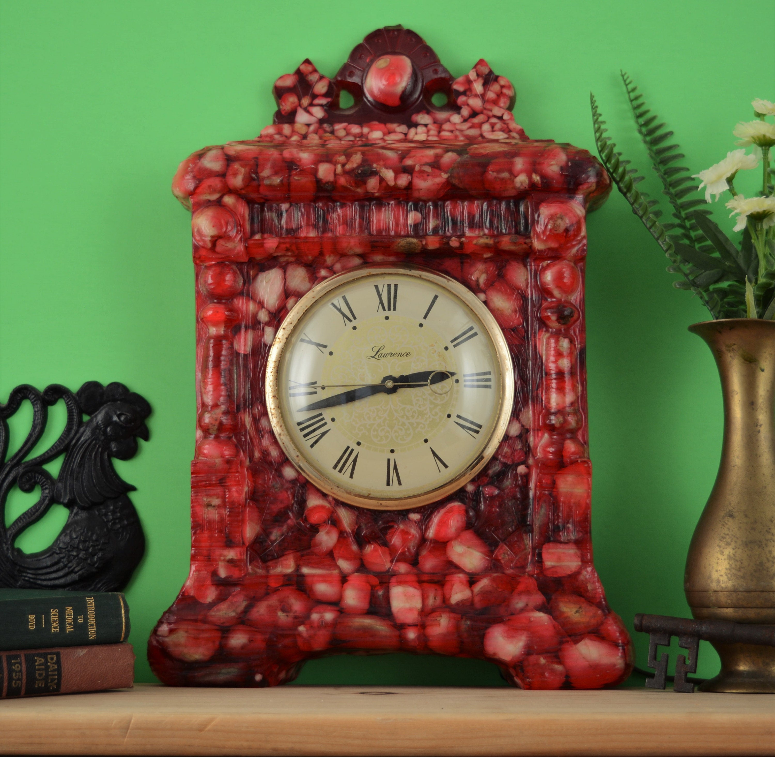 Vintage WORKING Red Lanshire Resin Classy Vomit Clock With Etsy
