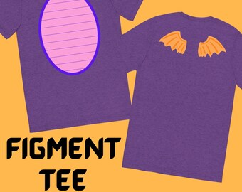 Figment the EPCOT Dragon Unisex Tri Blend T-shirt; Disney-löpardräkt; semesterkläder; nöjesparkskläder