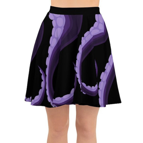 Sea Witch Ursula from the Little Mermaid Women's Skater Skirt; cosplay; theme park attire; comfortable vacation clothes; Disney adult