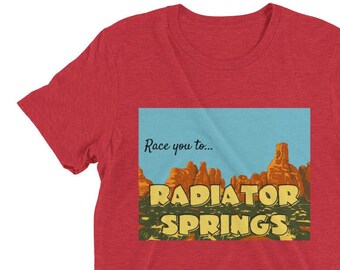 Radiator Springs unisex tri-mix-tröja; Disney-löparoutfit; Disney Pixar Cars; Disney vuxen; pardräkt; bekväm temaparkströja