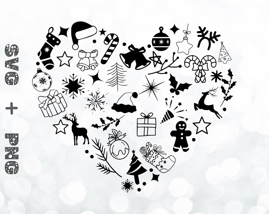 Christmas Heart Svg & Png / Christmas Svg/chritmas Tree Svg/ Cricut ...