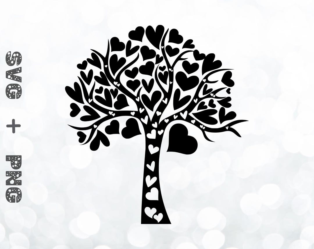 Tree With Heart Svg Png/ Tree With Love Svg/ Love Svg/ Family Tree Svg ...