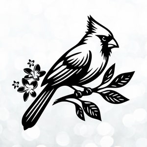 Bloemen kardinaal vogel SVG PNG/kardinaal SVG/Instant digitale download/Cricut