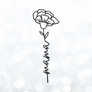 Maman SVG PNG/Mama fleur Svg/oeillet Svg/fête des mères SvgInstant Digital Download/Cricut