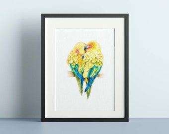 Lovebirds art print