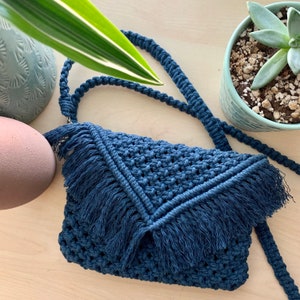 Indigo Macramé Purse | Boho Purse/Clutch