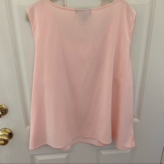 Vintage Pink Beaded Rhinestone Rose Tank Top - image 5