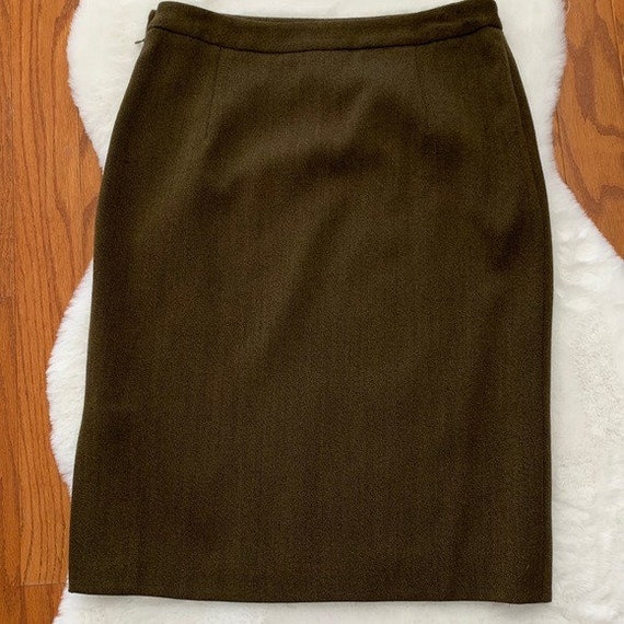 Vintage Chestnut Brown Pencil Skirt w/ side Split - image 6