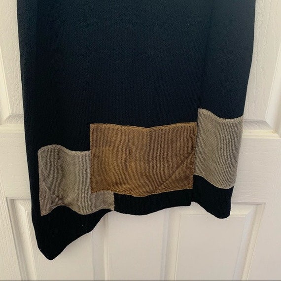 Vintage Black Gold Copper Square Long Wool Skirt - image 5