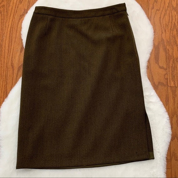 Vintage Chestnut Brown Pencil Skirt w/ side Split - image 1
