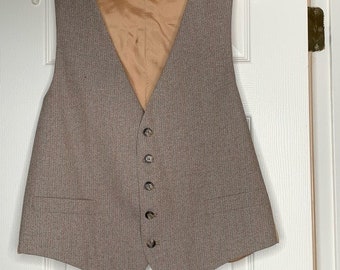 Vintage Men's 100% Polyester Tan Career Vest