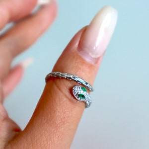 Snake Ring, Rattlesnake ring, Viper ring, Cobra ring, Serpent ring, adjustable ring, open ring, silver snake ring, reptile ring