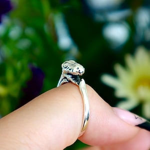 Dinosaur Ring, Reptile Ring, Sterling Silver Dinosaur Skull, Dino ring, Skeleton ring, Renaissance jewelry, Animal ring