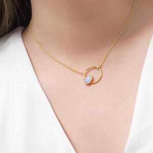 Rainbow Moonstone Choker: 18K Gold Plated Sterling Silver