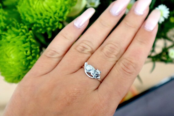 Cat Ring in Sterling Silver, Cheshire Cat Ring 925, Disney Cat Ring in Sterling Silver, Cheshire Cat Ring 925, Disney