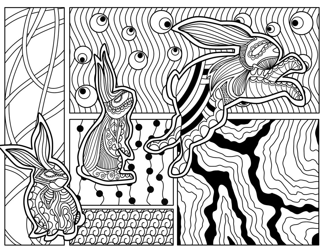 20 Coloring Pages Aesthetic Animals Nature Flower | Etsy