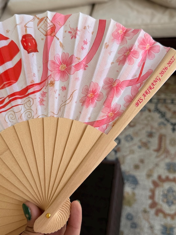Kpop Inspired Folding Fan | Korean Aesthetic Hand Fan | Concert
