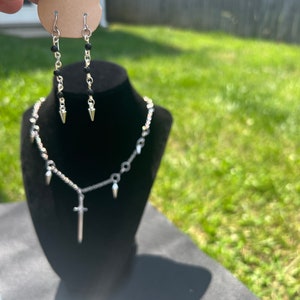 Ateez Wonderland inspired gothic Necklace/earrings/set (Seonghwa inspired)