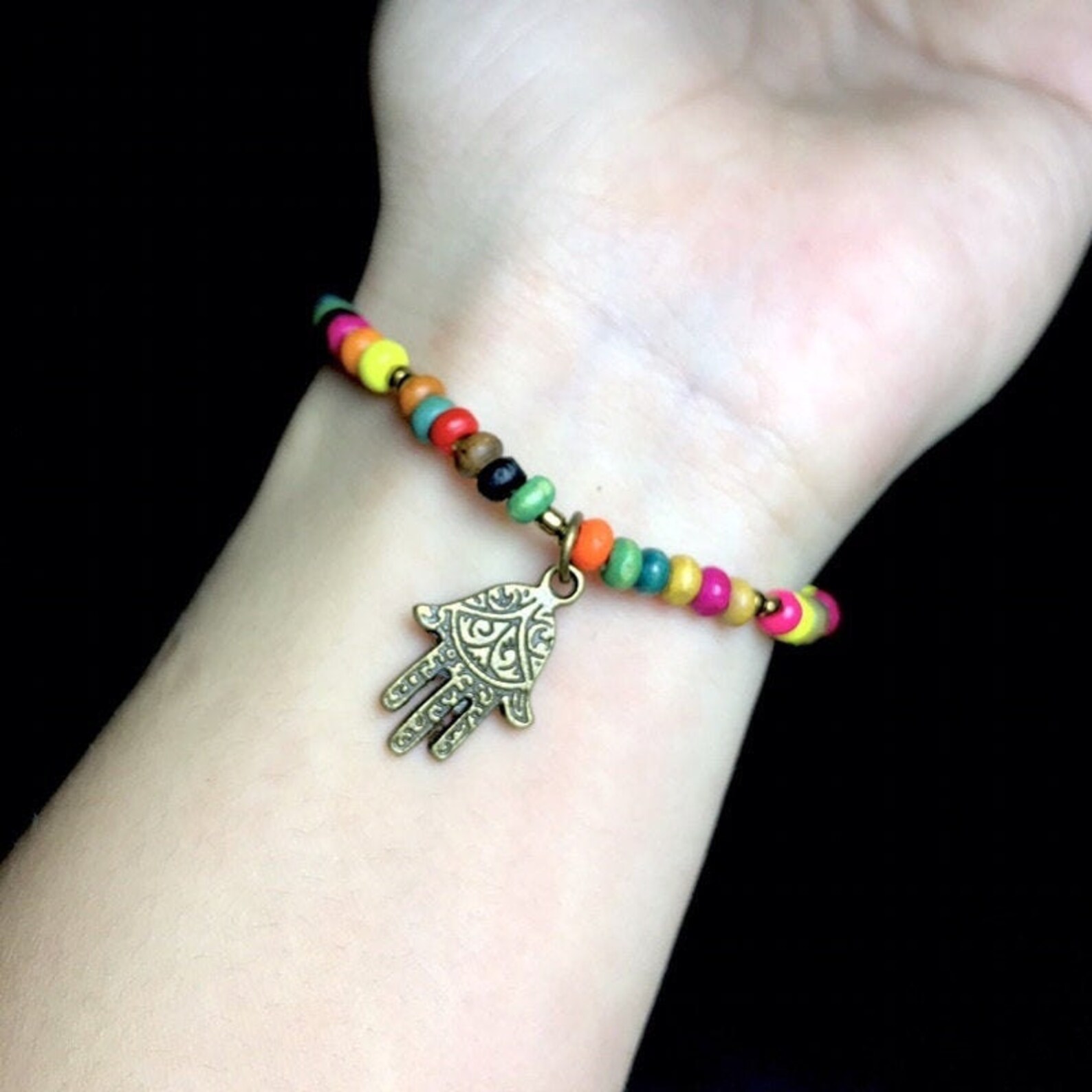 Handmade bracelets wooden charm beads wooden charm Etsy