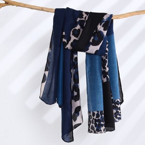 Leopard Cheetah Animal Shawl Cotton Feel Unisex Scarf Birthday Gift for Him Her