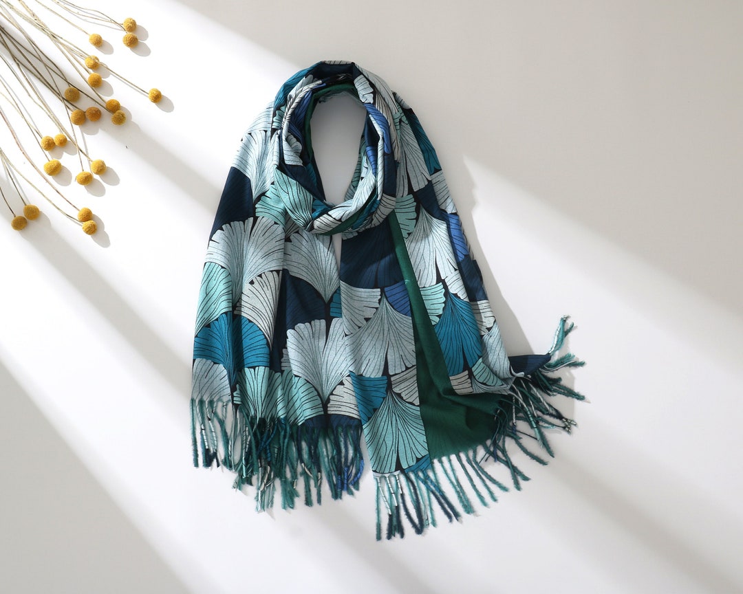 Initial Scarf Personalized Embroidered Initial Scarf Reversible Two Tone Winter ...