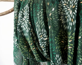 Green Woman Scarf Cotton Feel Autumn Shawl Gift for Mom Sis Wife Her 71x33"