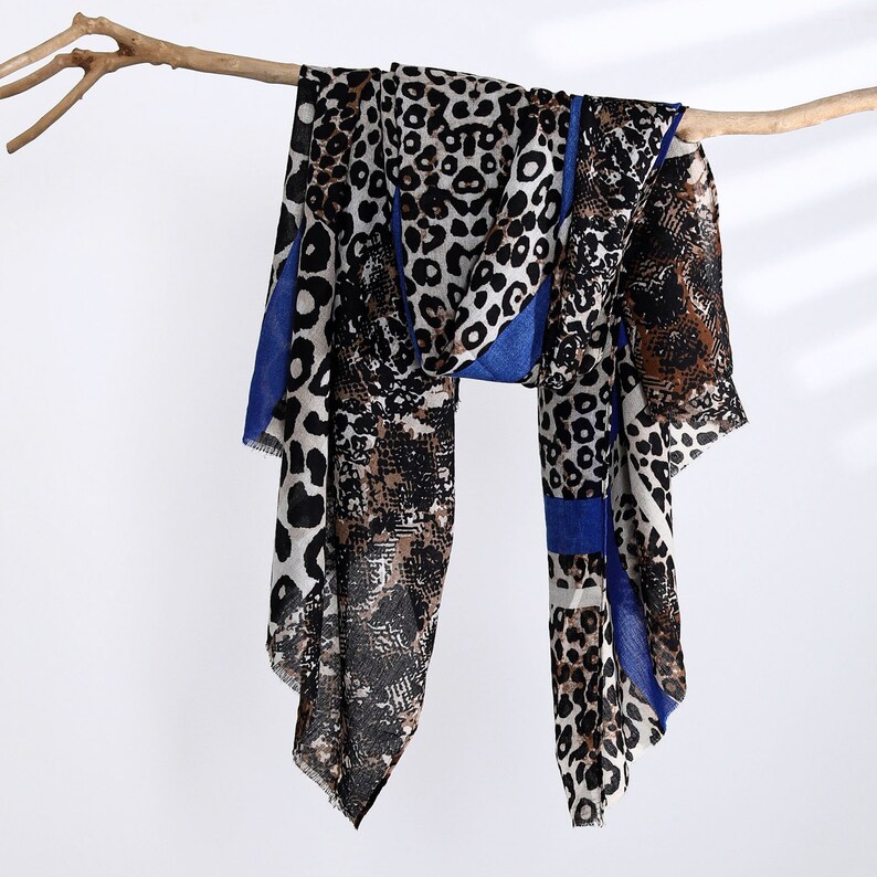 Unisex Leopard Cheetah Camouflage Autumn Scarf Gift for Him Her 71x33 image 3