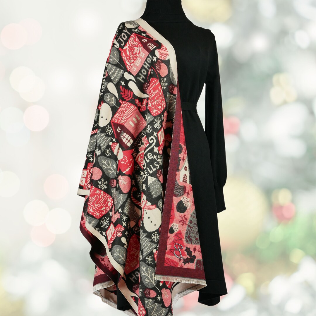 red dress black shawl