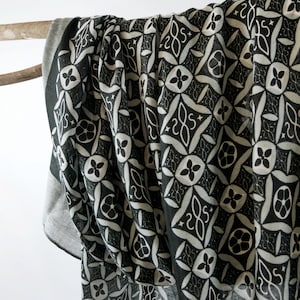 Black White Urban Man Scarf Autumn Wrap Father&#39;s Day Birthday Gift for Him 71x33&quot;