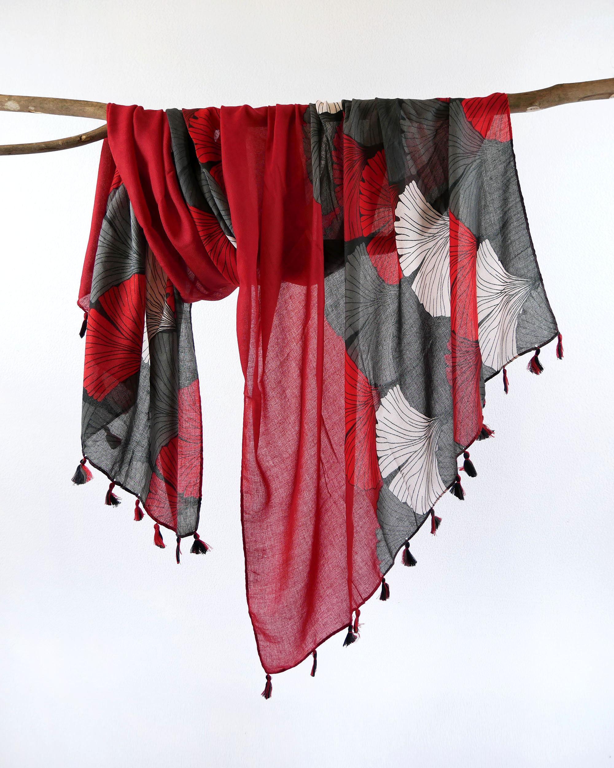 Red Boho Scarf - Etsy Canada