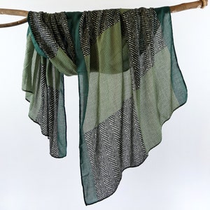Men&#39;s Scarf Black Green Urban Man Scarves Autumn Wrap Father&#39;s Day Birthday Gift for Him